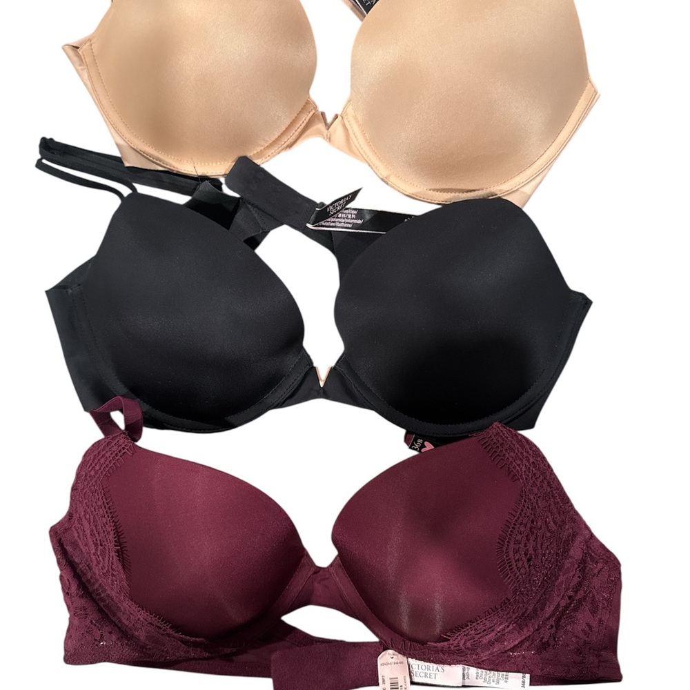 VS Women's Bras - Black, Beige, and Burgundy 36B